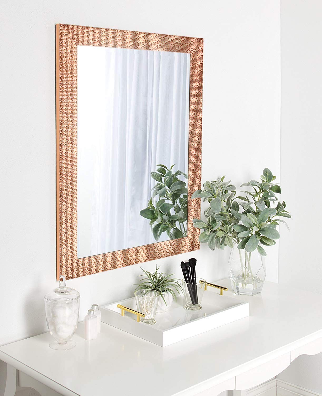 38" x 26" Gold Framed Rectangular Wall Mirror