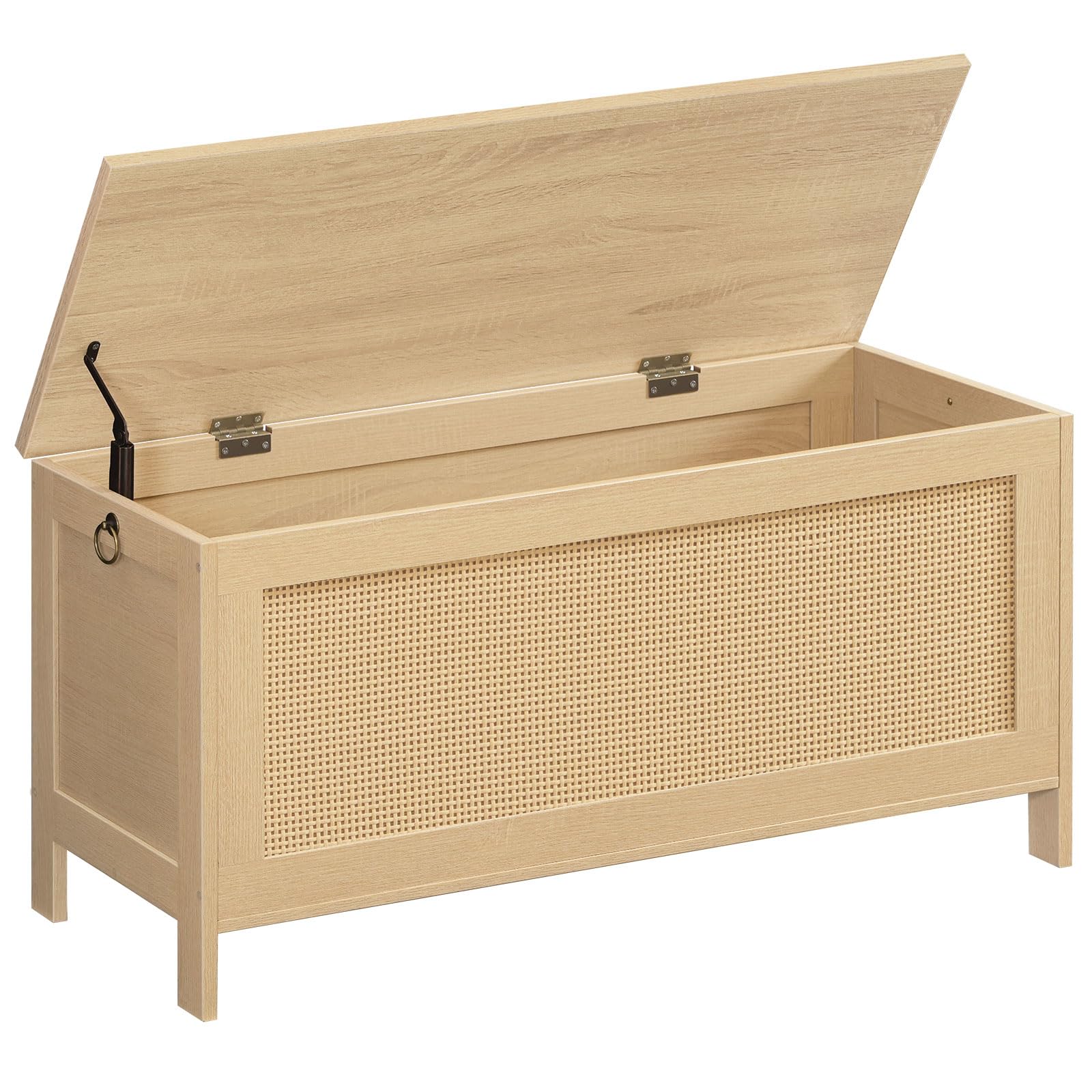 Storage Bench with Faux Rattan Decoration