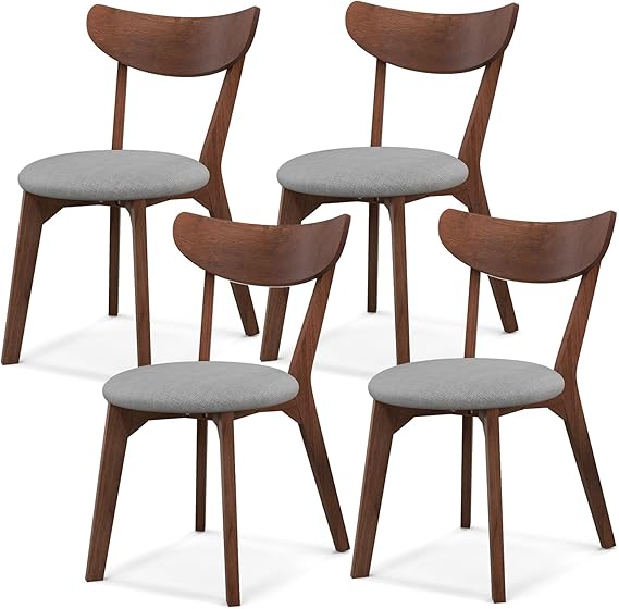 Dining Chairs Set of 4 with Curved High Back