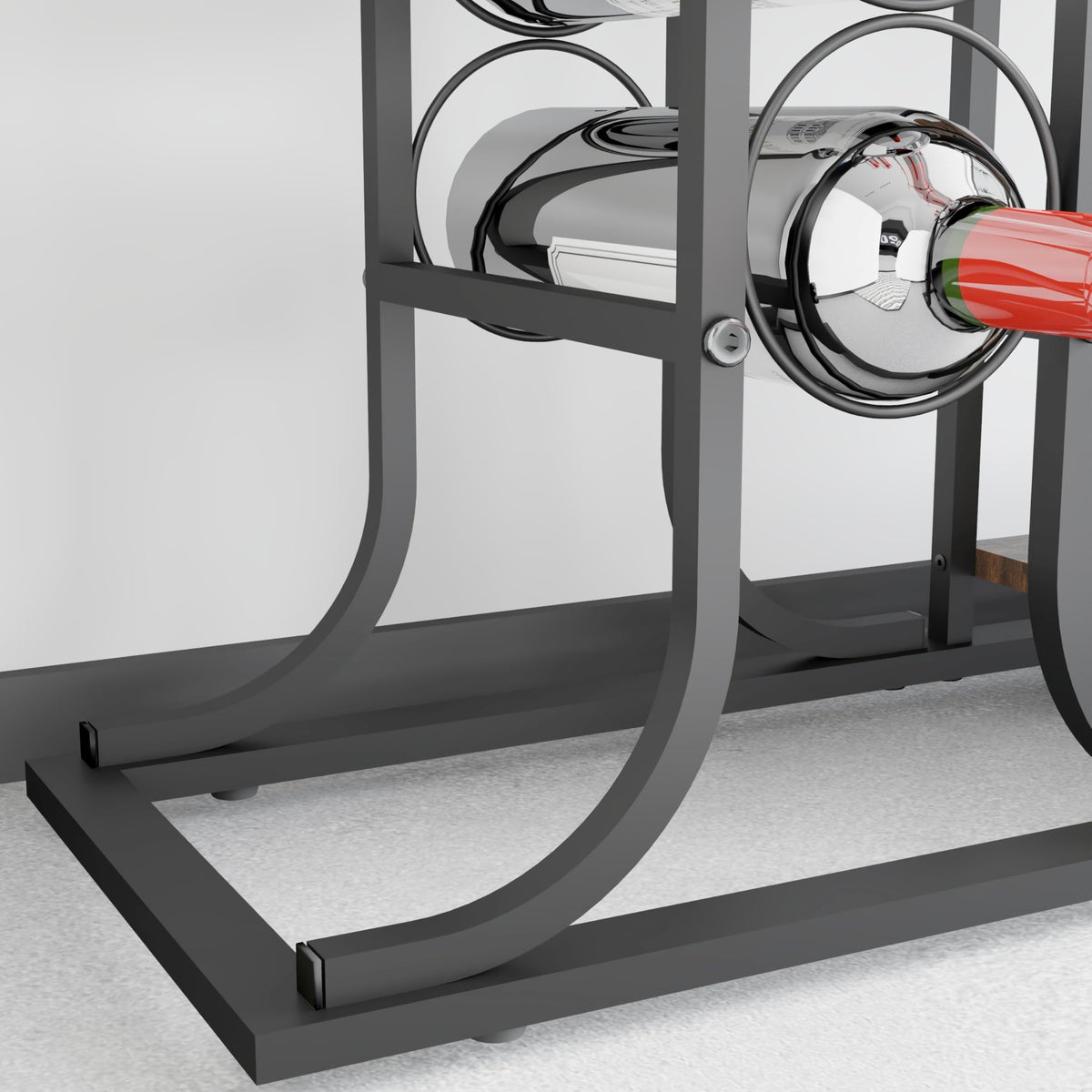 5-Tier Wine Rack with Glass Holder