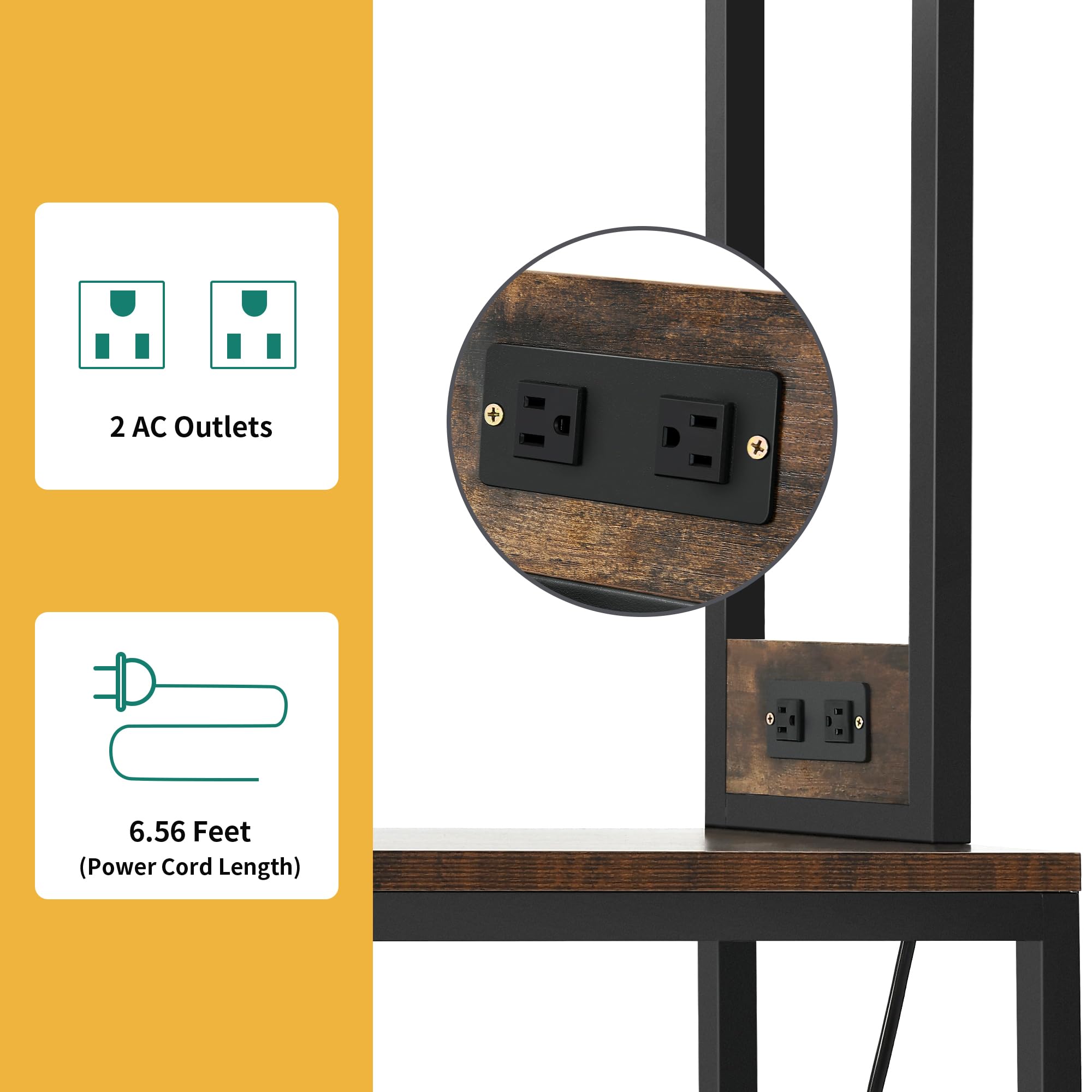5-Tier Baker's Rack with Power Outlet and Wine Storage