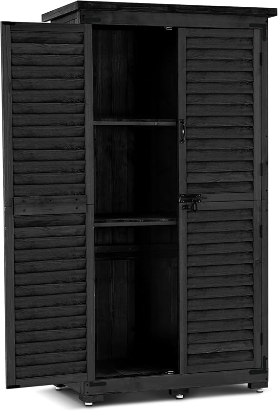 Outdoor Storage Cabinet with Lockers 63 Inches Tall