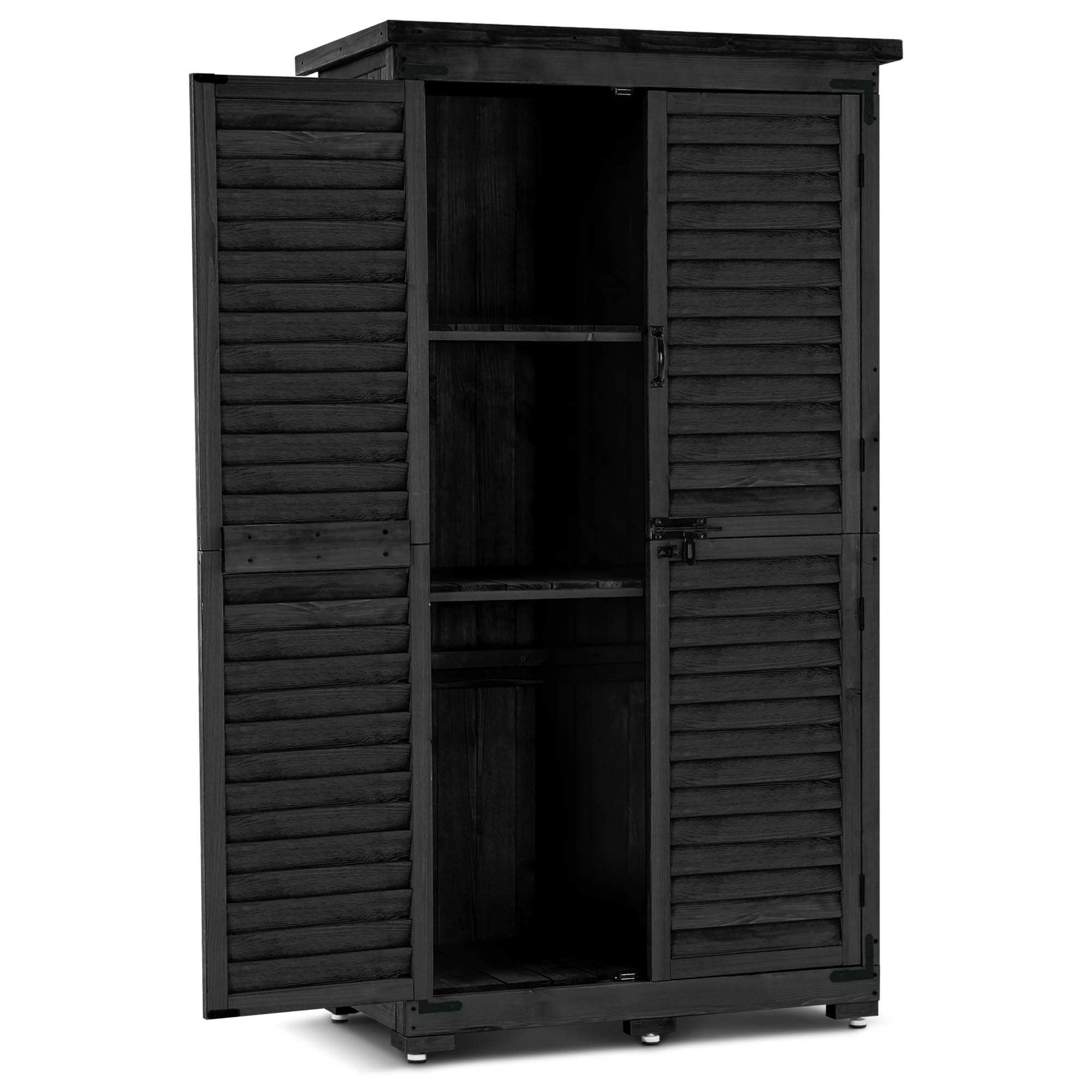 Outdoor Storage Cabinet with Lockers 63 Inches Tall