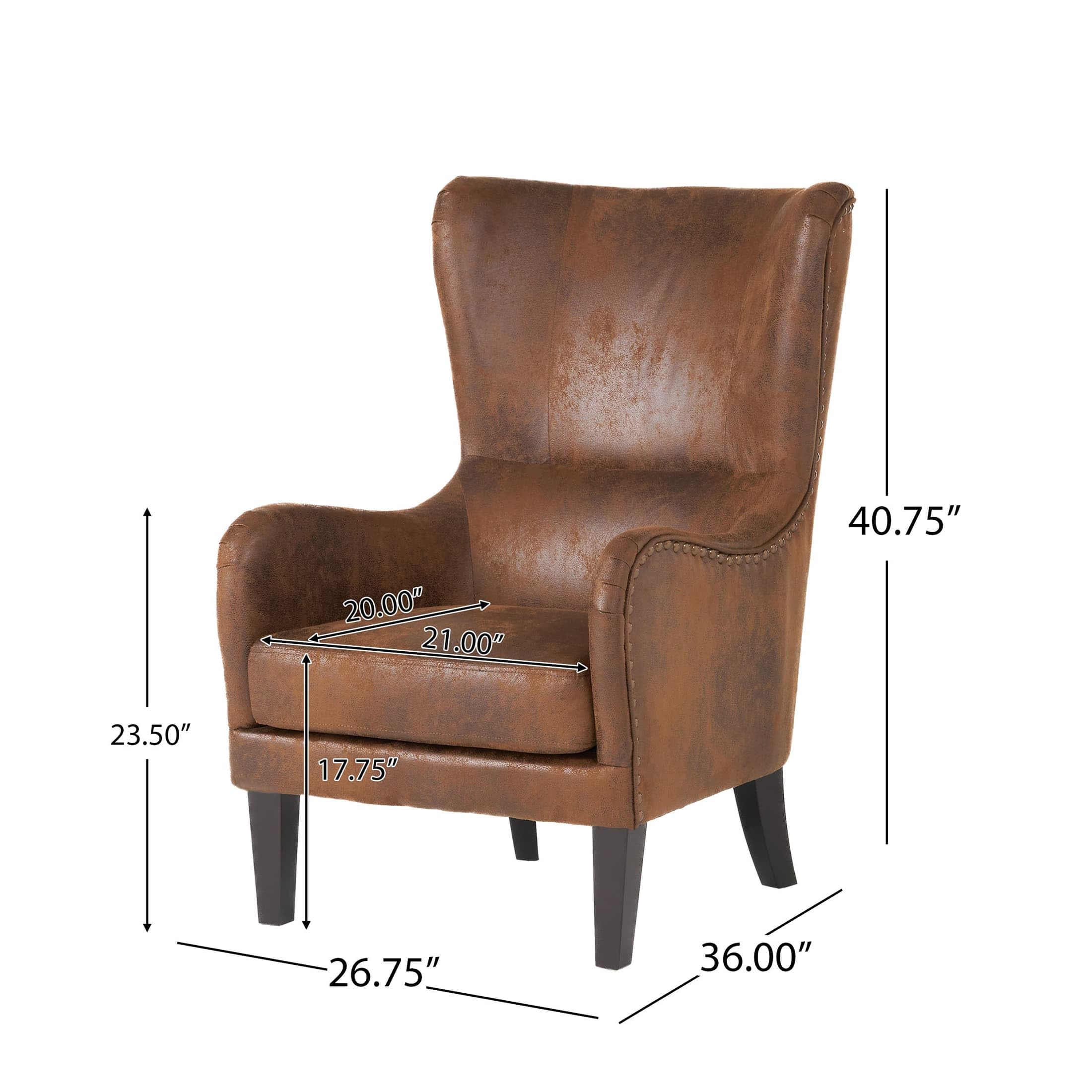 Mid-Century Modern Wingback Accent Chairs Set of 2