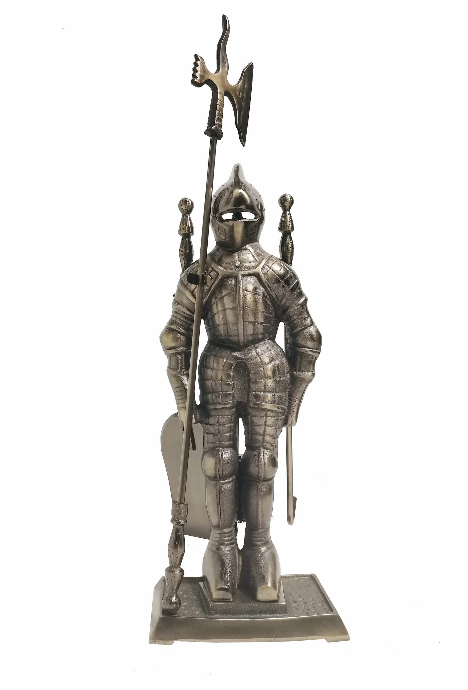 Medieval Knight Fireplace Tool Set - 4 Piece Cast Iron