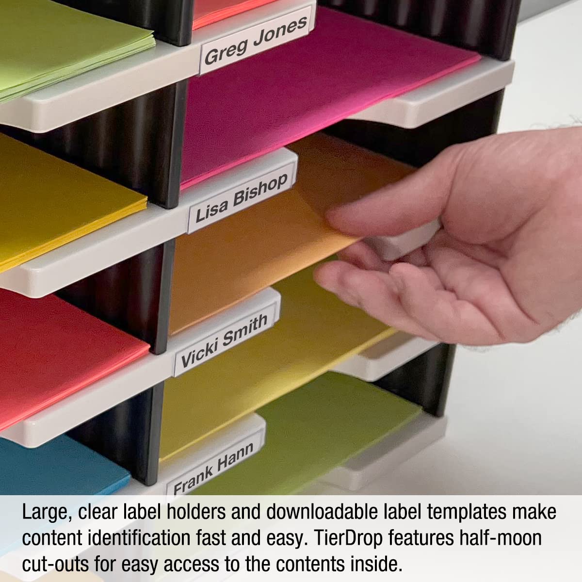 Desktop Organizer 9 Letter Tray Sorter with Riser Storage Base