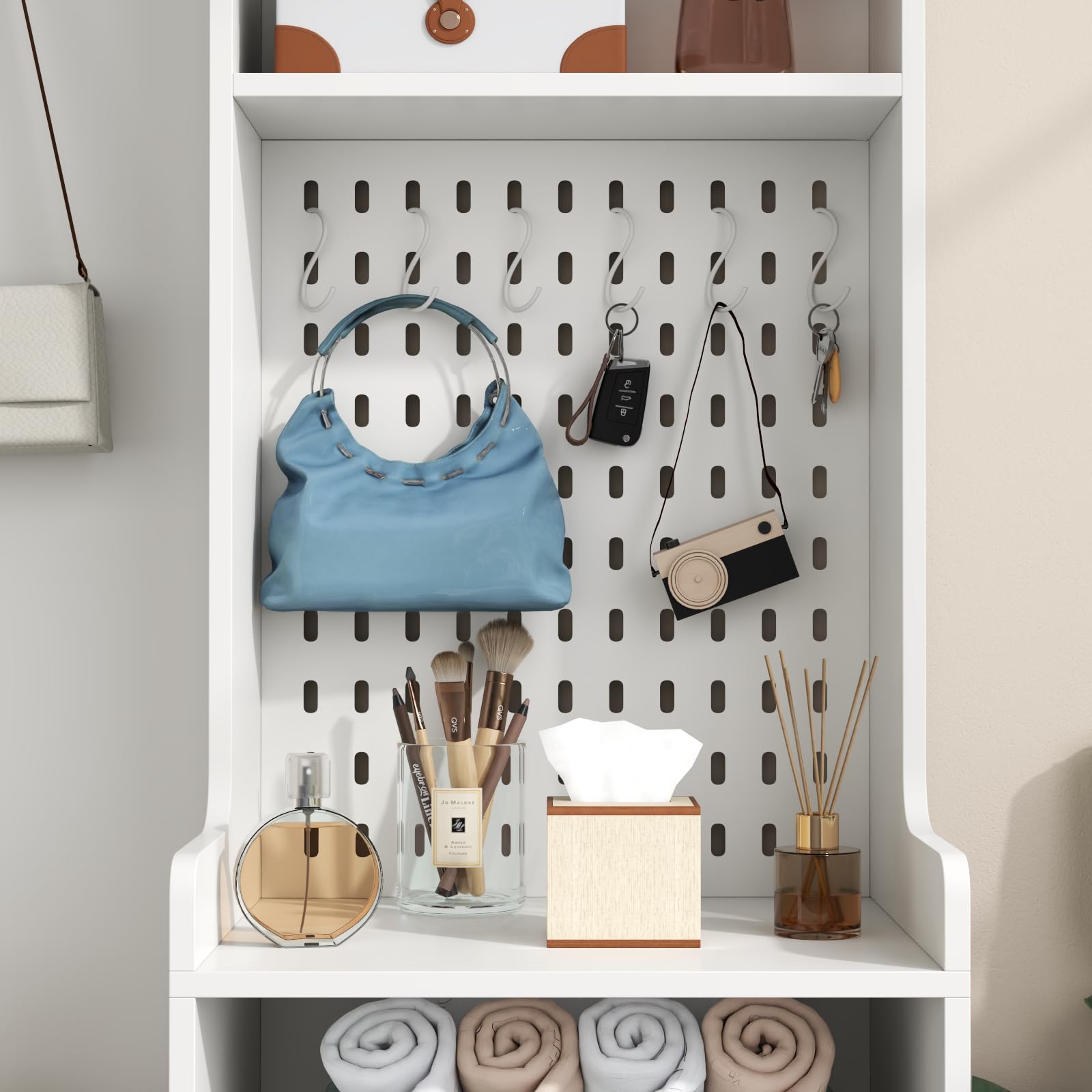 Hall Tree with Shoe Storage and LED Lights