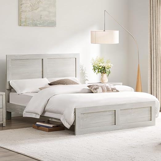 Queen Platform Bed Frame with 2 Nightstands Set