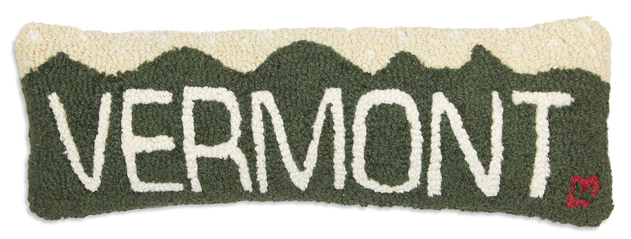 Vermont Hand-Hooked Wool Throw Pillow 8x24 Inch