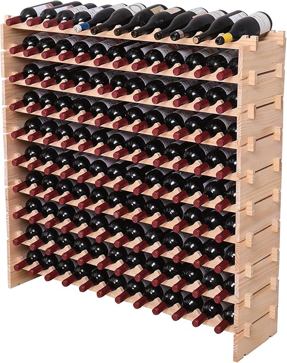 120 Bottle Pine Wood Wine Rack