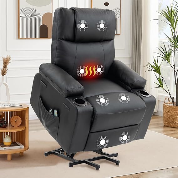 Electric Lift Recliner Chair with Massage and Heat