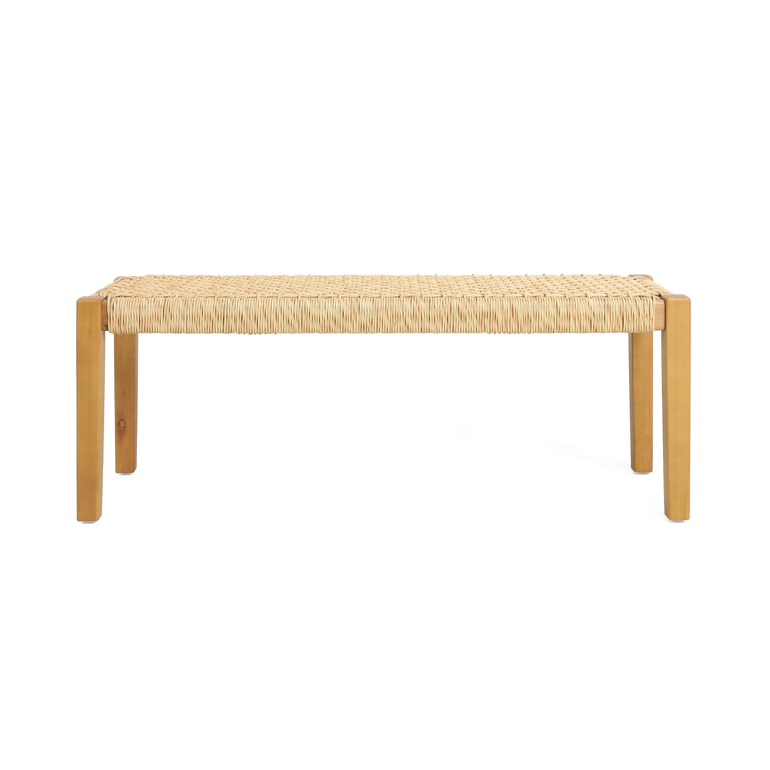 Isaac Outdoor Industrial Acacia Wood Bench