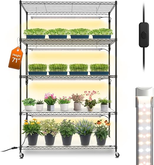 5-Tier Plant Stand with Grow Lights