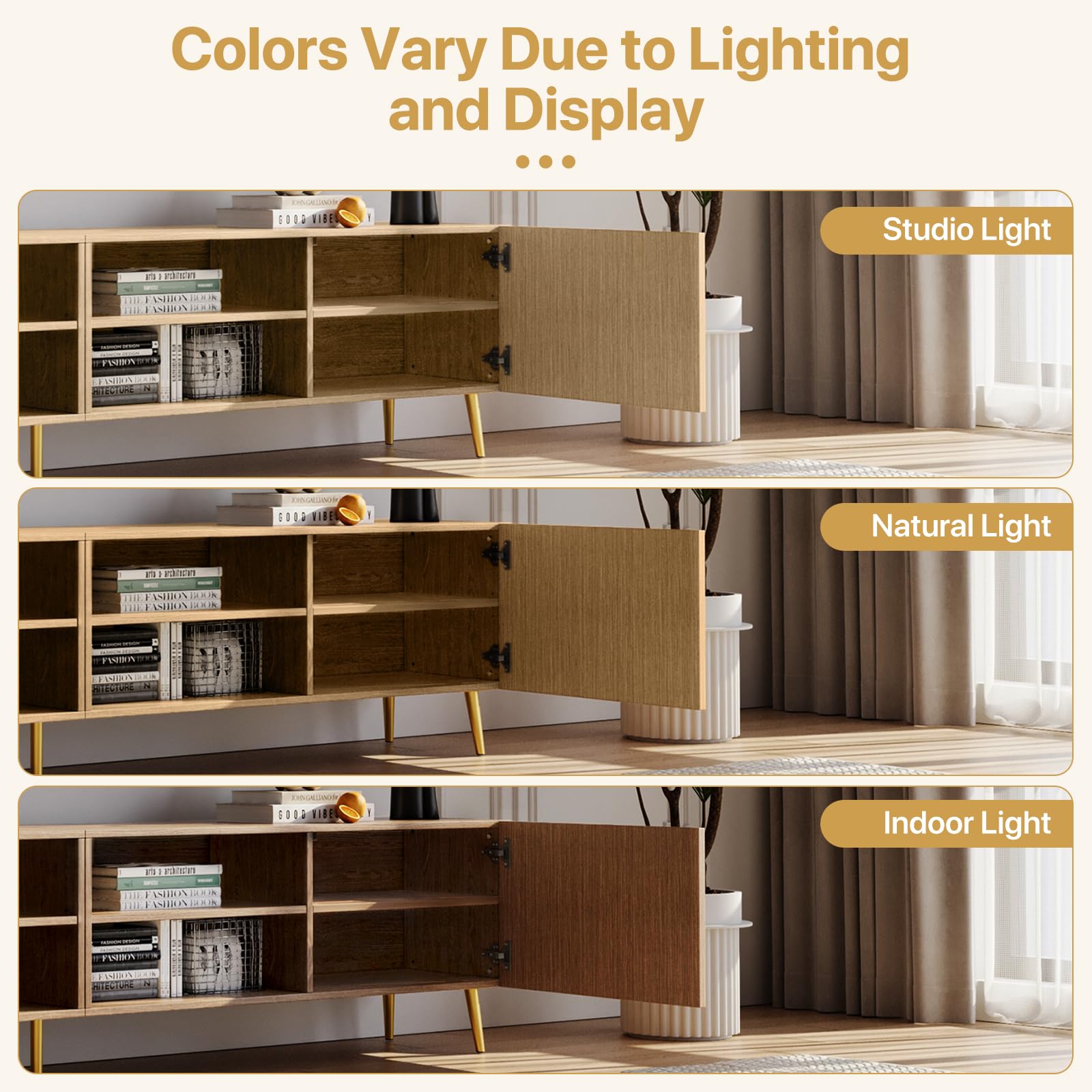 86 Inch TV Stand with Adjustable Shelves and Storage