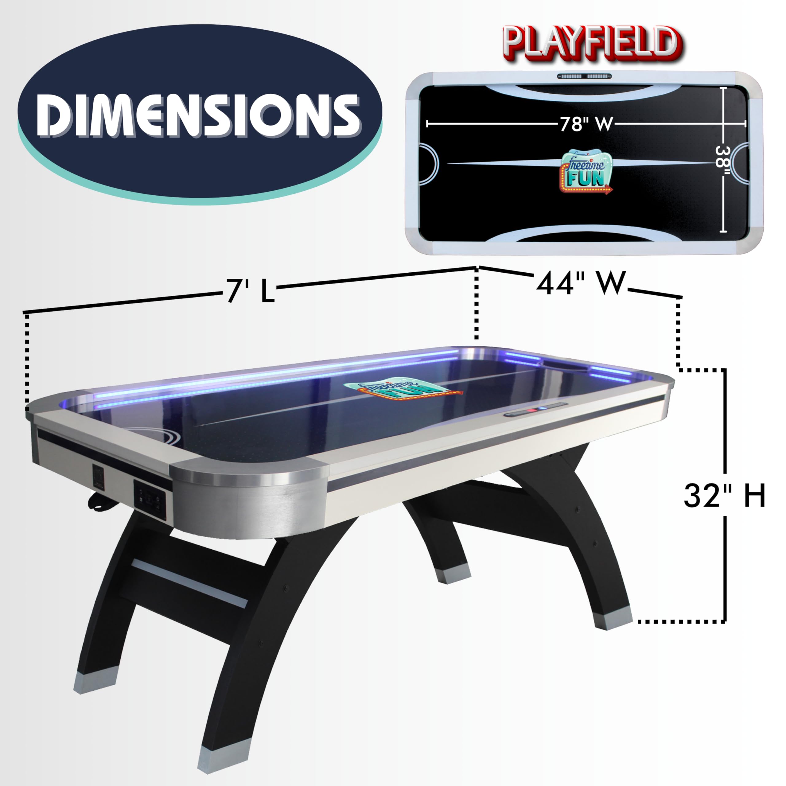 7 ft Multi-Functional Air Hockey Table with LED Lights