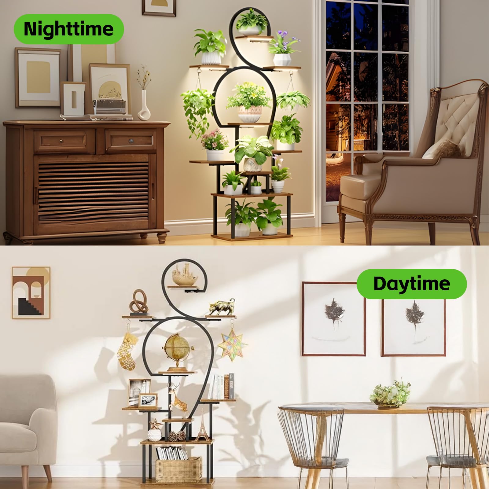 9-Tier Plant Stand with Grow Lights 64 Inch