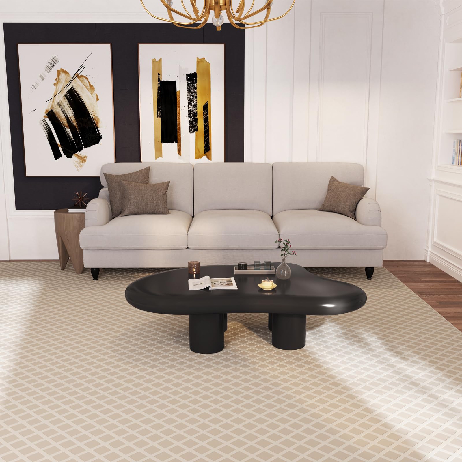 Cloud-Shaped Coffee Table with 4 Legs