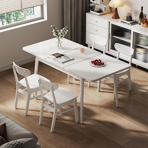 Solid Wood Extendable Dining Table 47.2-63 Inches for 4-8 People