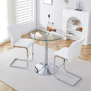 3-Piece Round Glass Counter Height Dining Set with Bar Stools