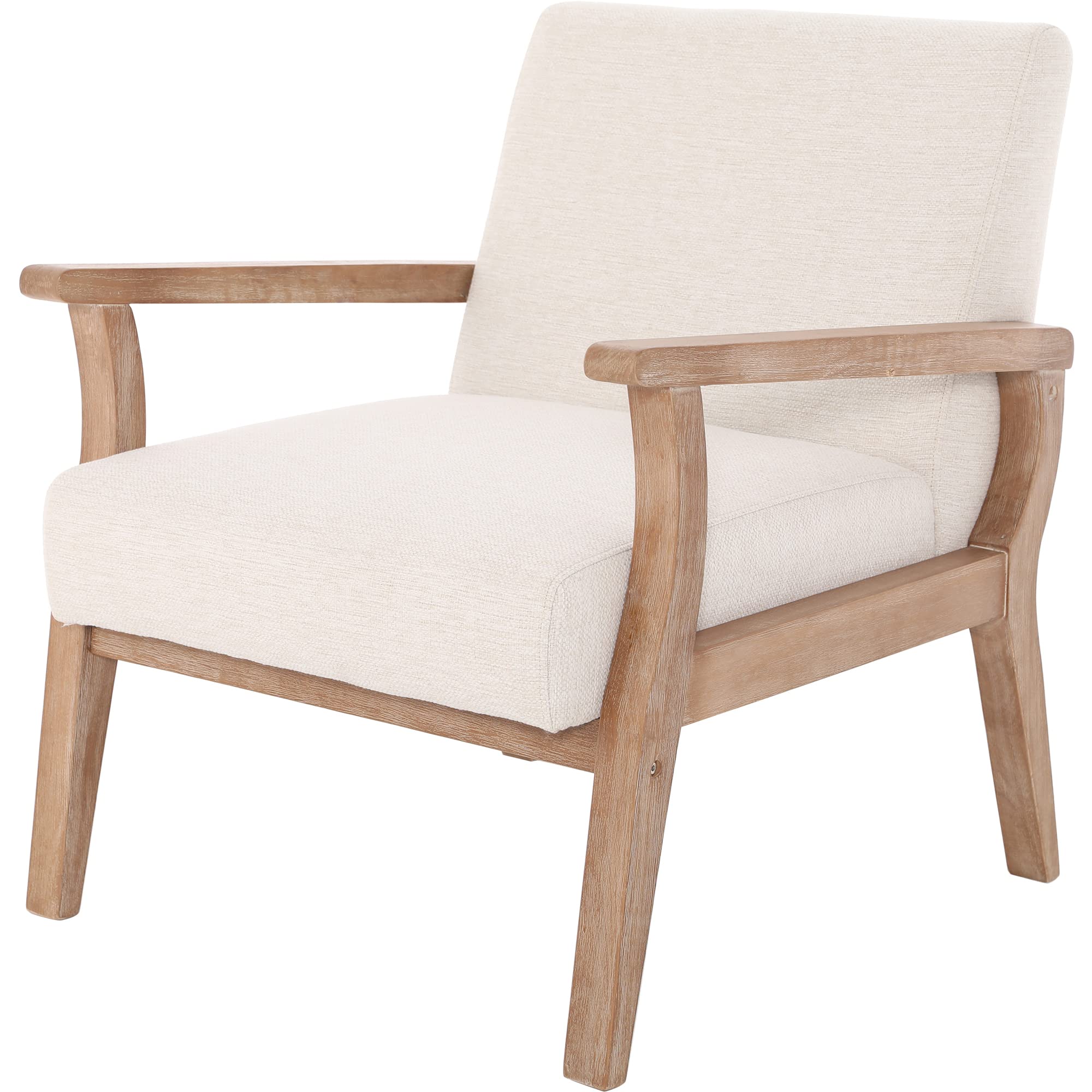 Mid-Century Modern Linen Accent Chair
