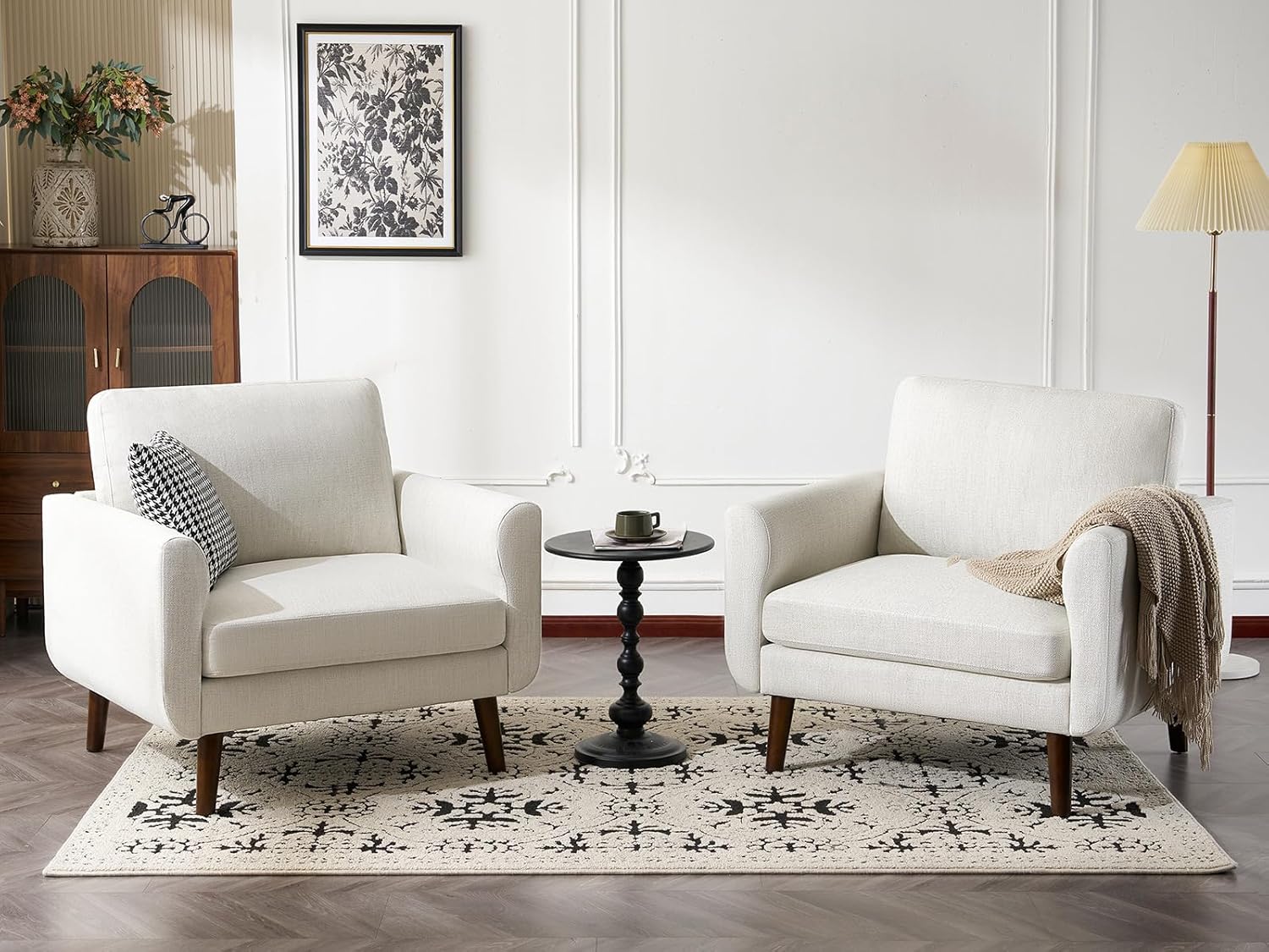 Mid Century Modern Accent Chair Set of 2
