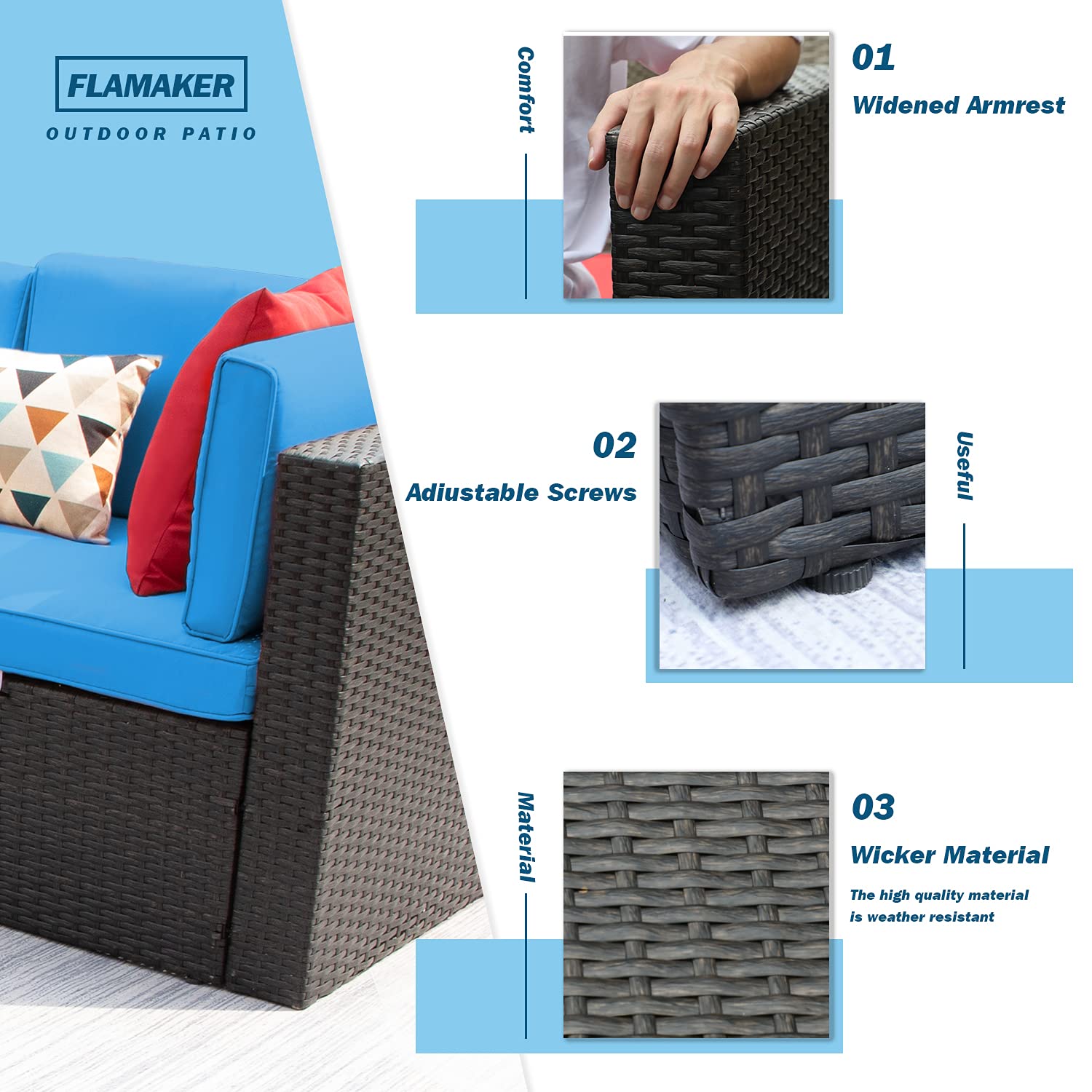 2-Piece Outdoor Patio Loveseat Set with Cushions