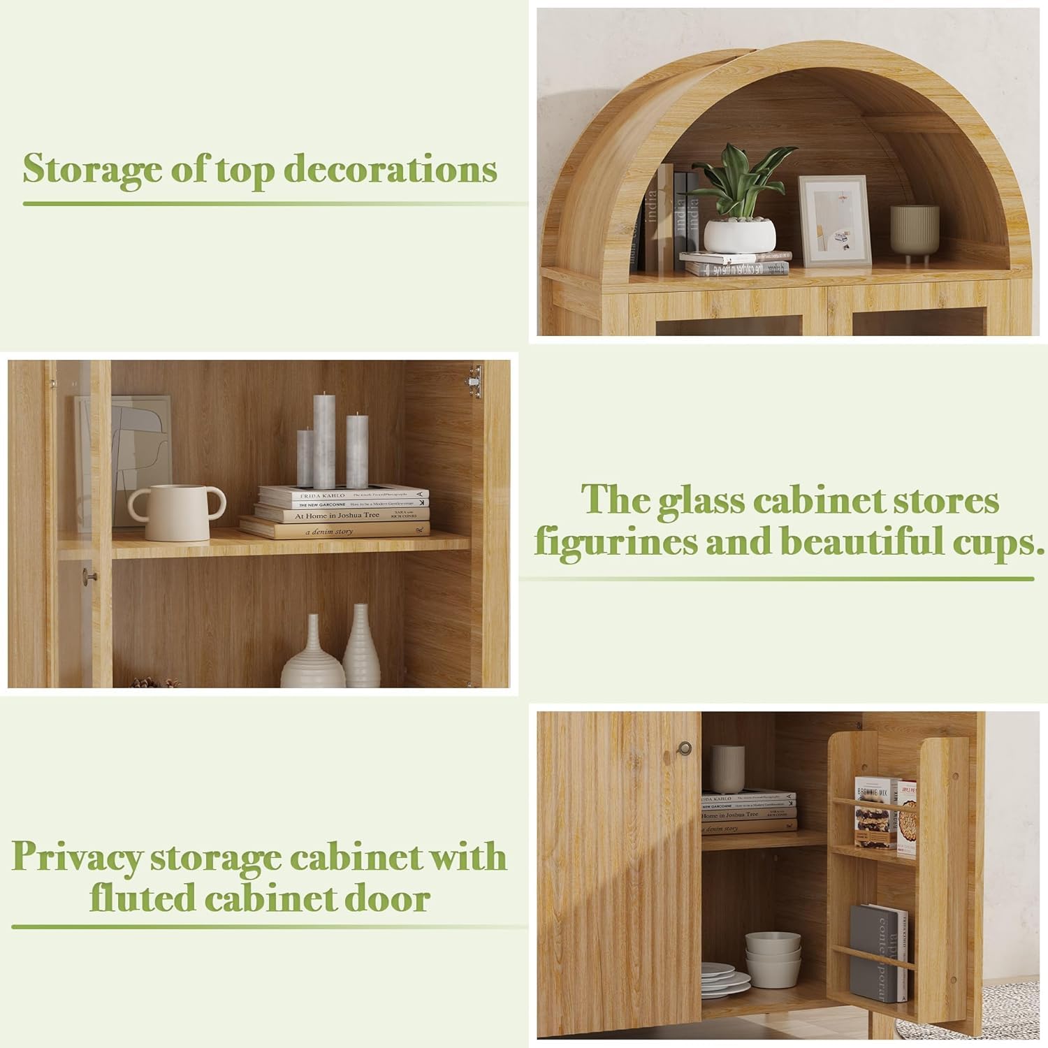 71" Arched Cabinet with Adjustable Shelves