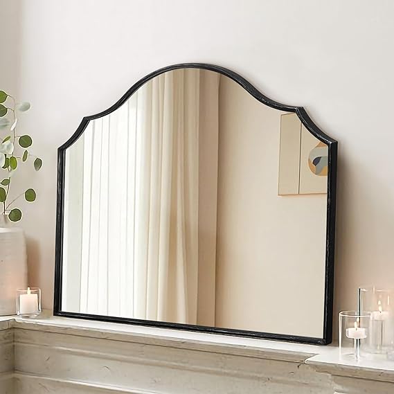 Gold Scalloped Arched Mirror 35x26