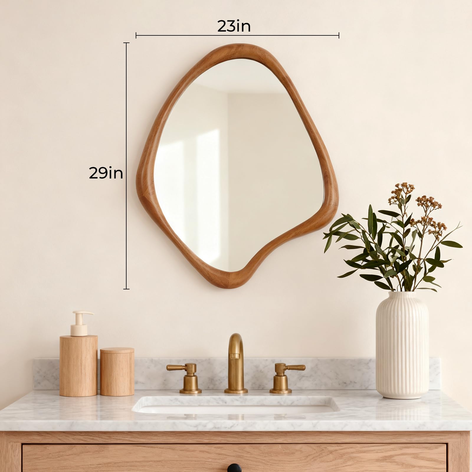 Asymmetrical Irregular Wall Mirror 29" x 23"