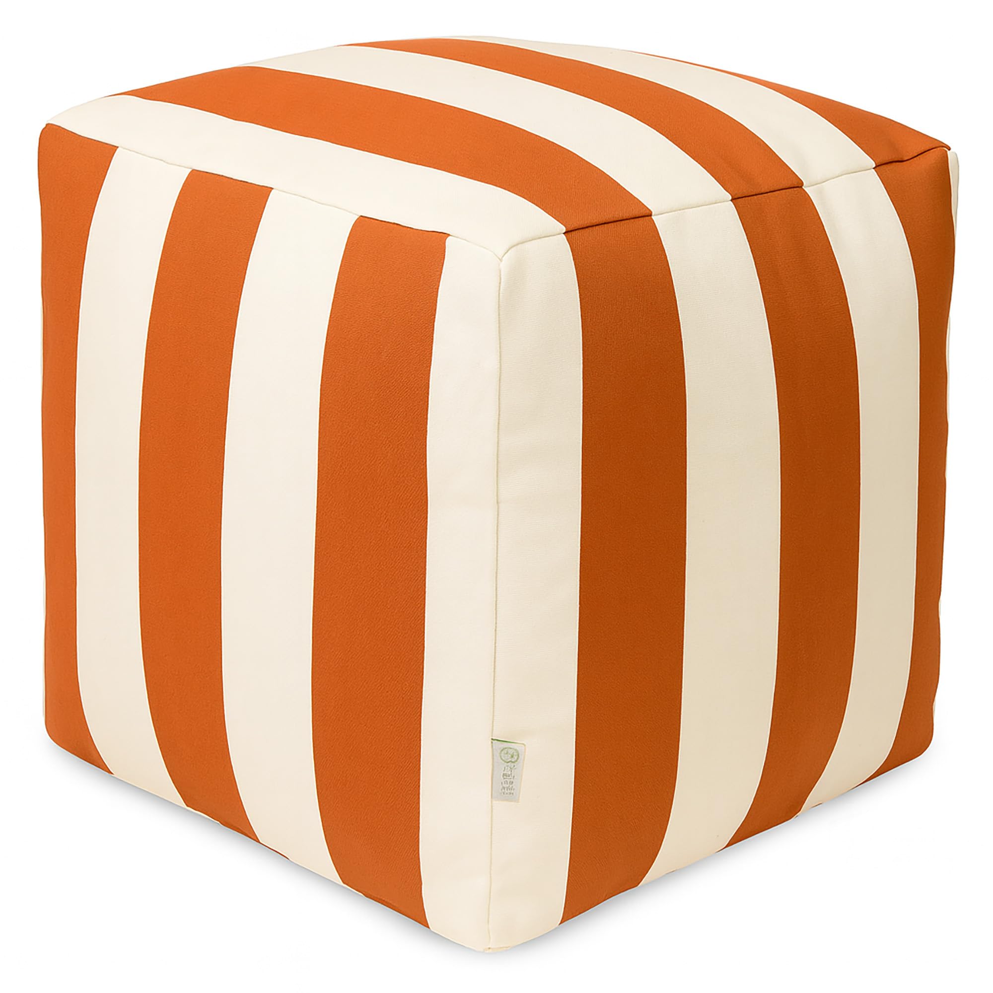 Vertical Stripe Indoor Outdoor Pouf Ottoman 17x17x17