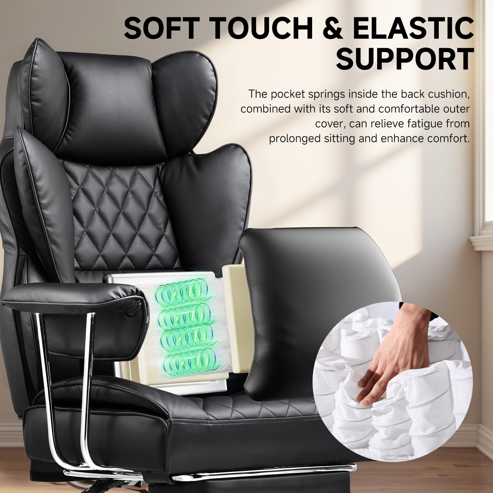 Ergonomic Office Chair with Footrest