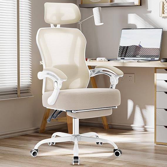Ergonomic Office Chair with Footrest and Adjustable Lumbar Support