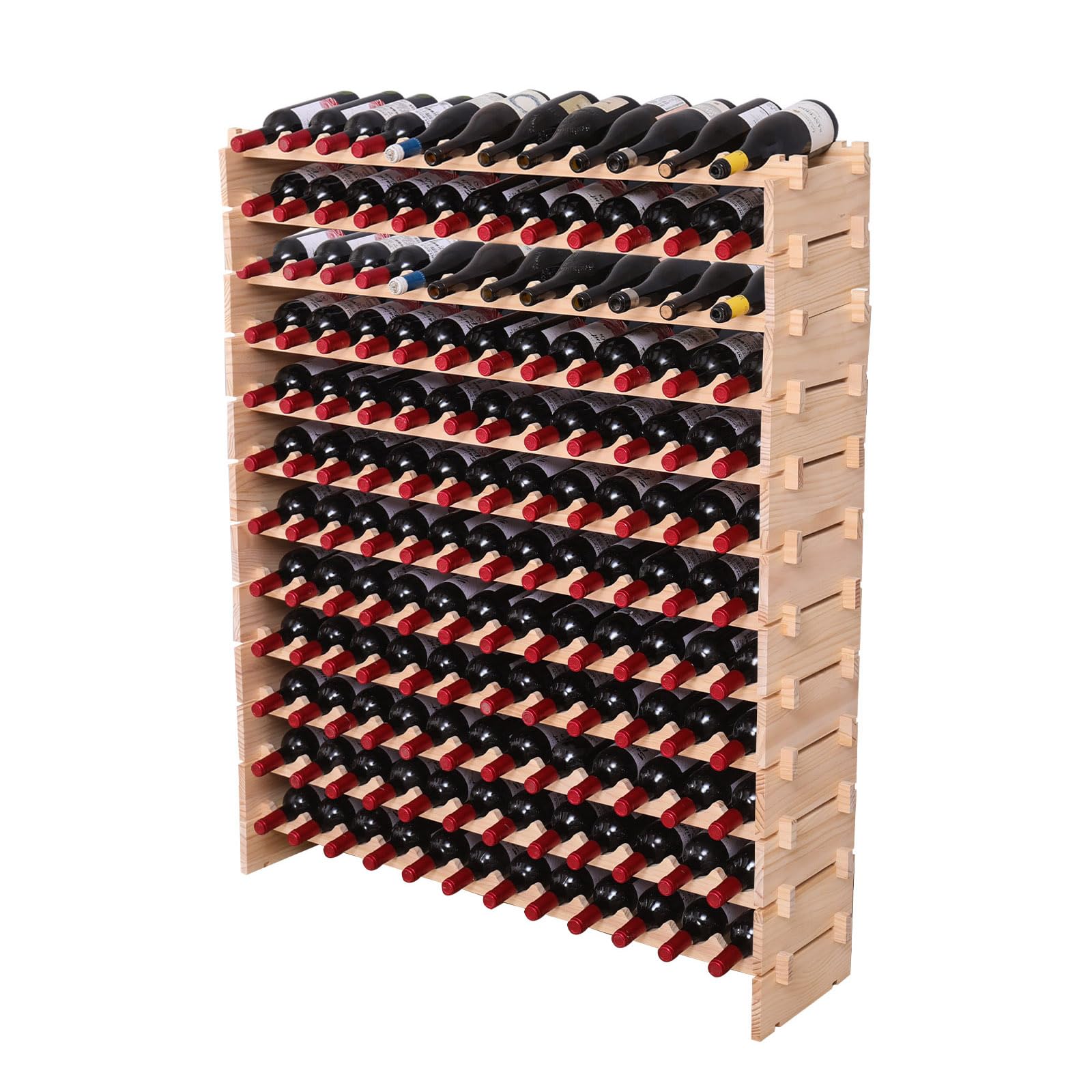 144-Bottle Pine Wood Wine Rack