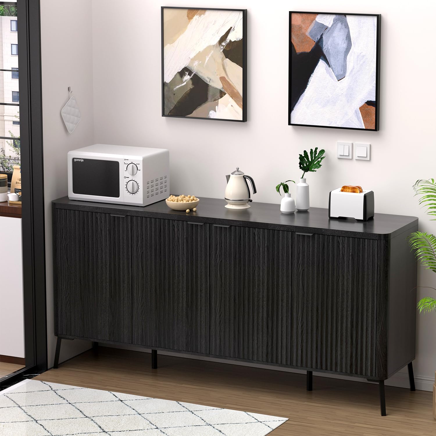 63" Fluted Sideboard Cabinet with Storage
