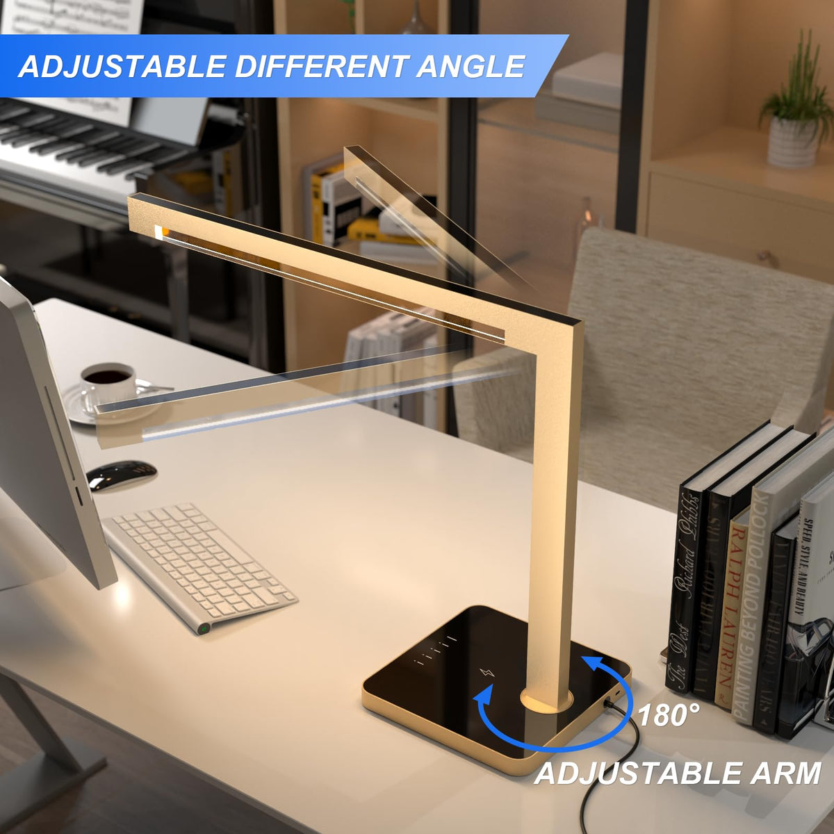Aluminum LED Desk Lamp with Charging Station