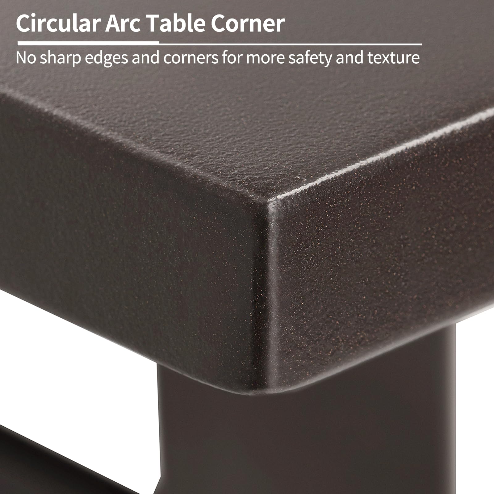 Outdoor Metal Rectangle Patio Dining Table with Umbrella Hole