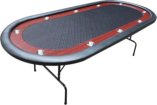 10-Player Poker Table with Foldable Legs