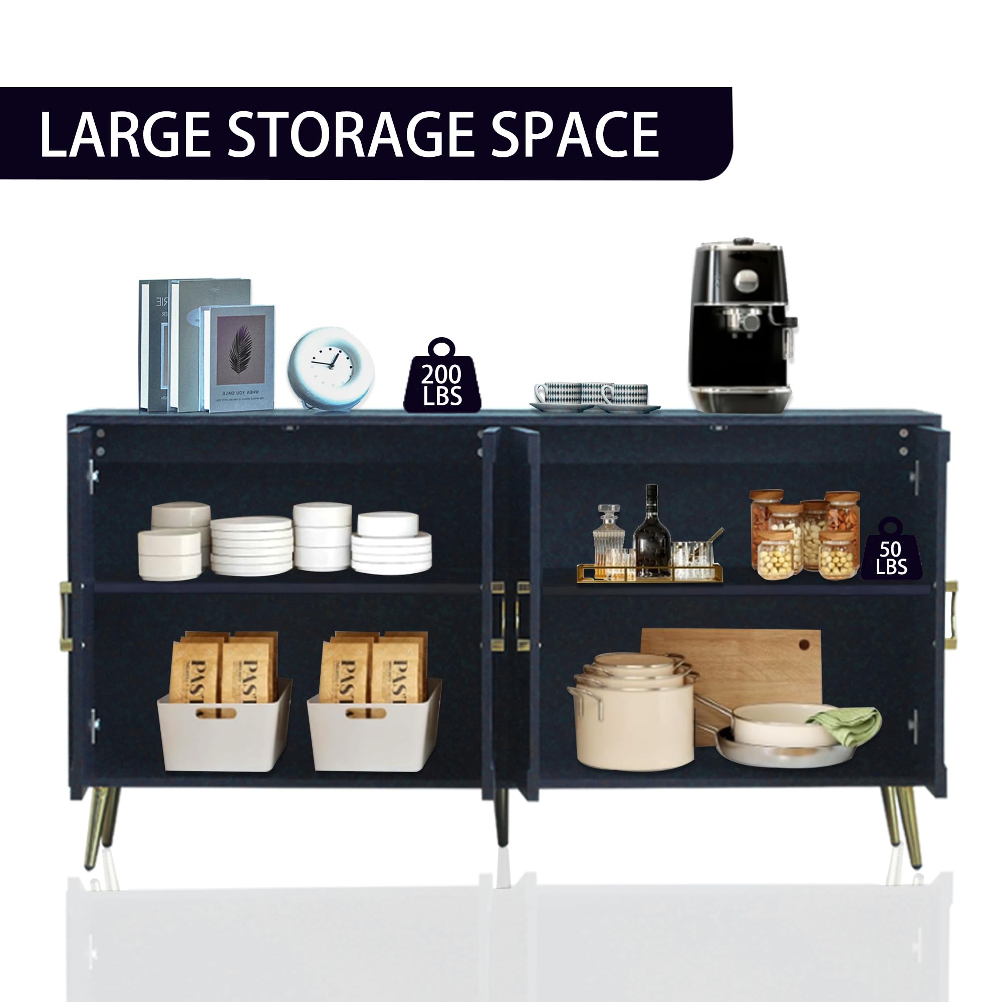 Modern Large Sideboard with 4 Doors