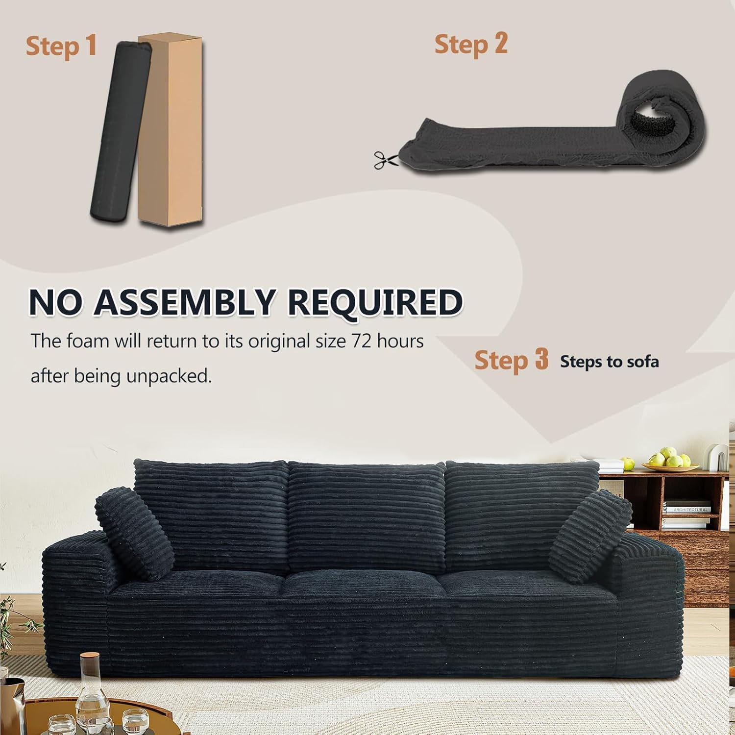 104.3" Modular Sectional Cloud Couch