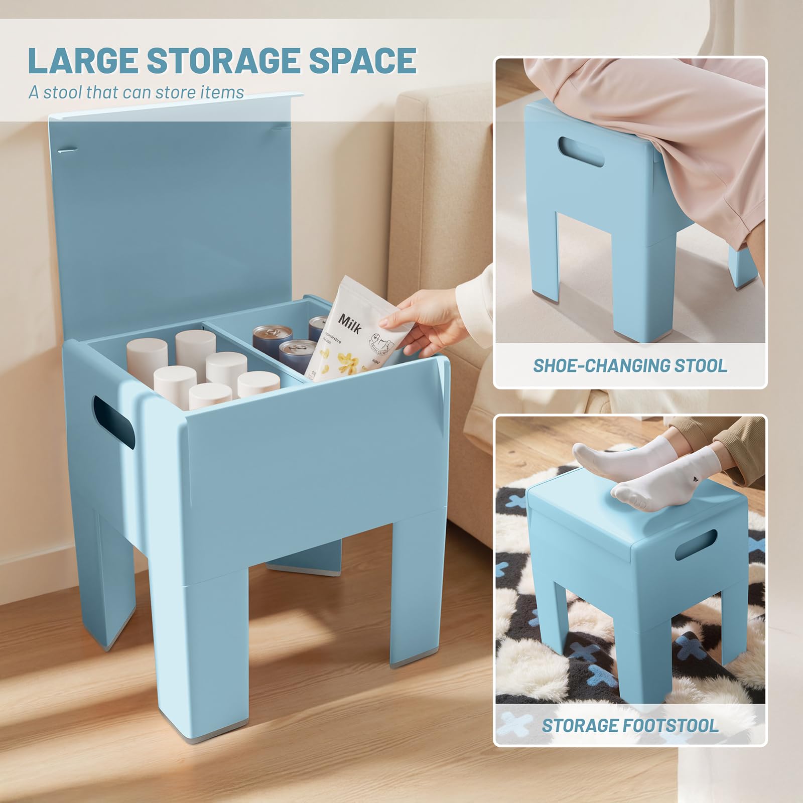 Modern Plastic Nightstand with Storage
