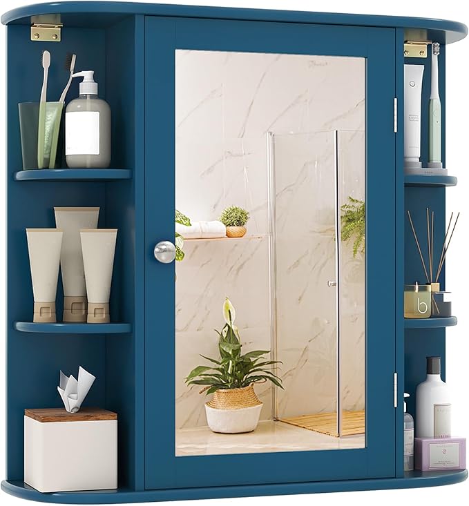 Bathroom Medicine Cabinet with Mirror Wall Mounted Storage Organizer