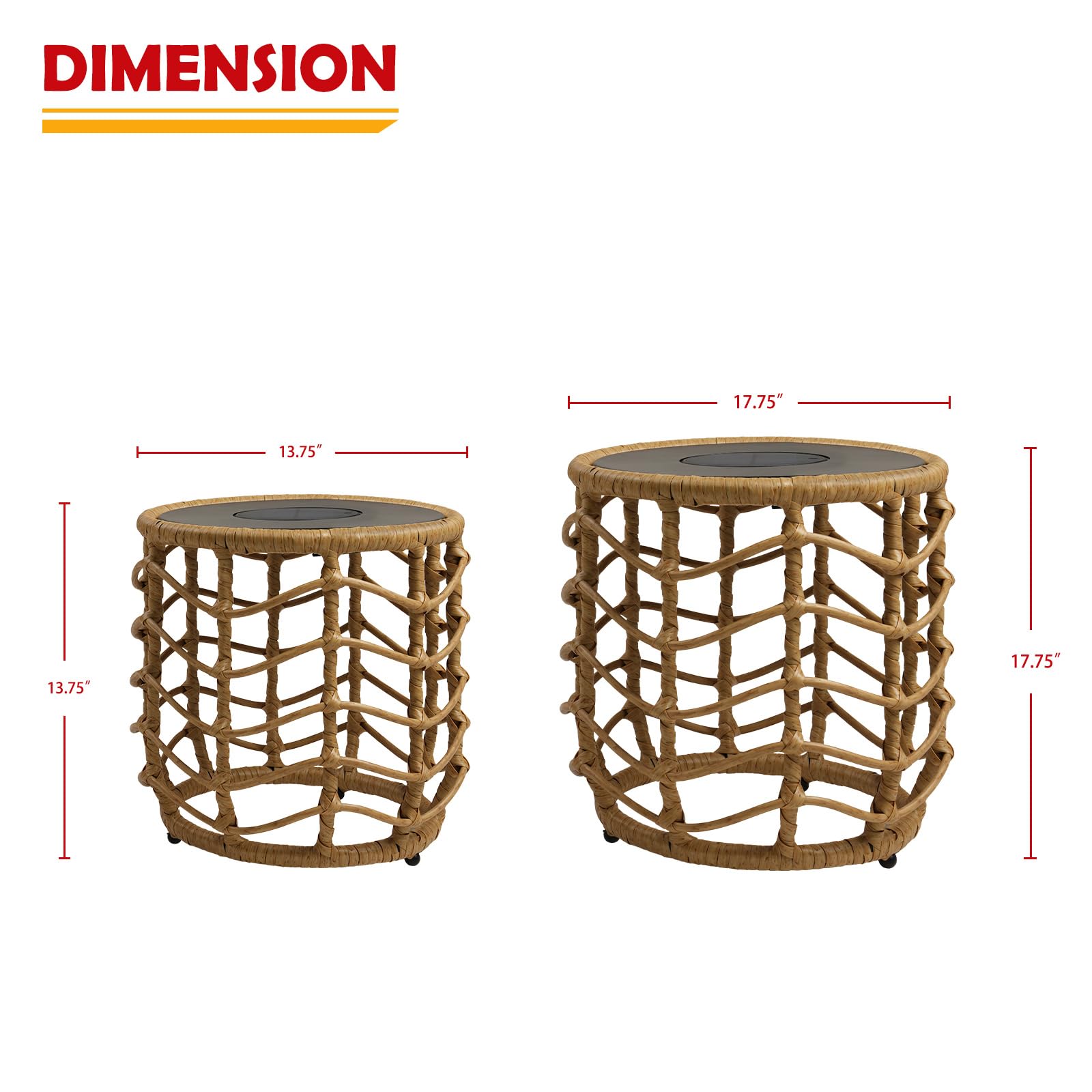 Boho Solar Nesting Tables with Built-in Lights