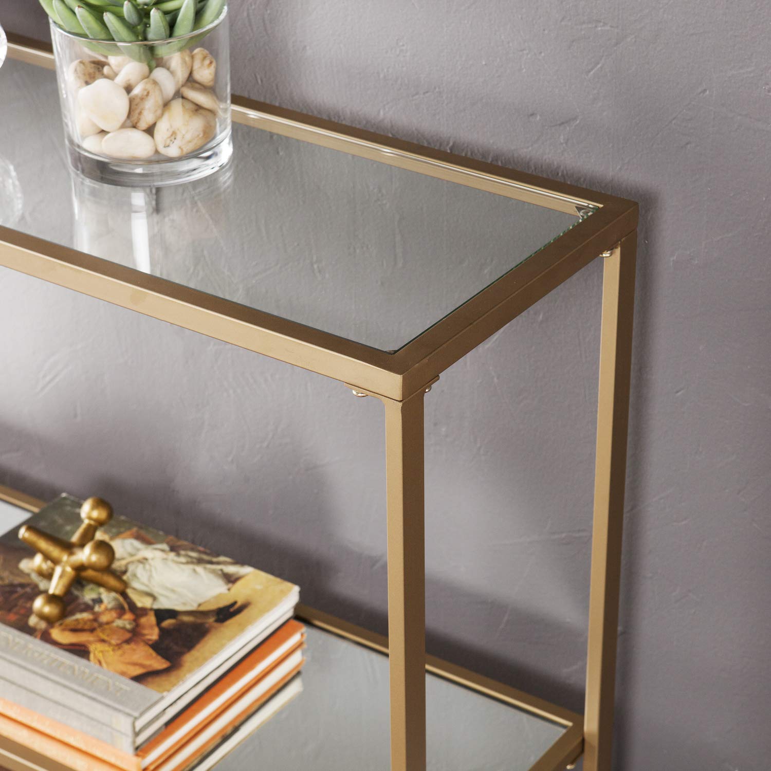 Horten Glam Narrow Console Table Gold