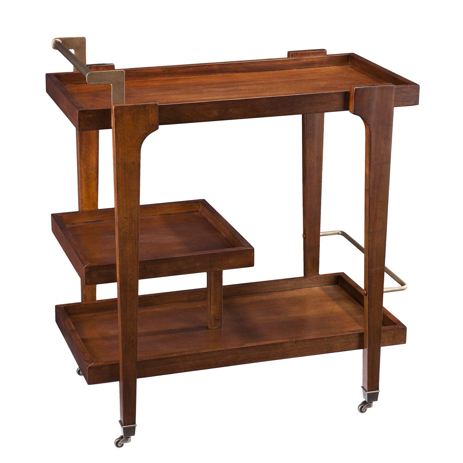 Zhori Midcentury Modern 3-Tier Bar Cart
