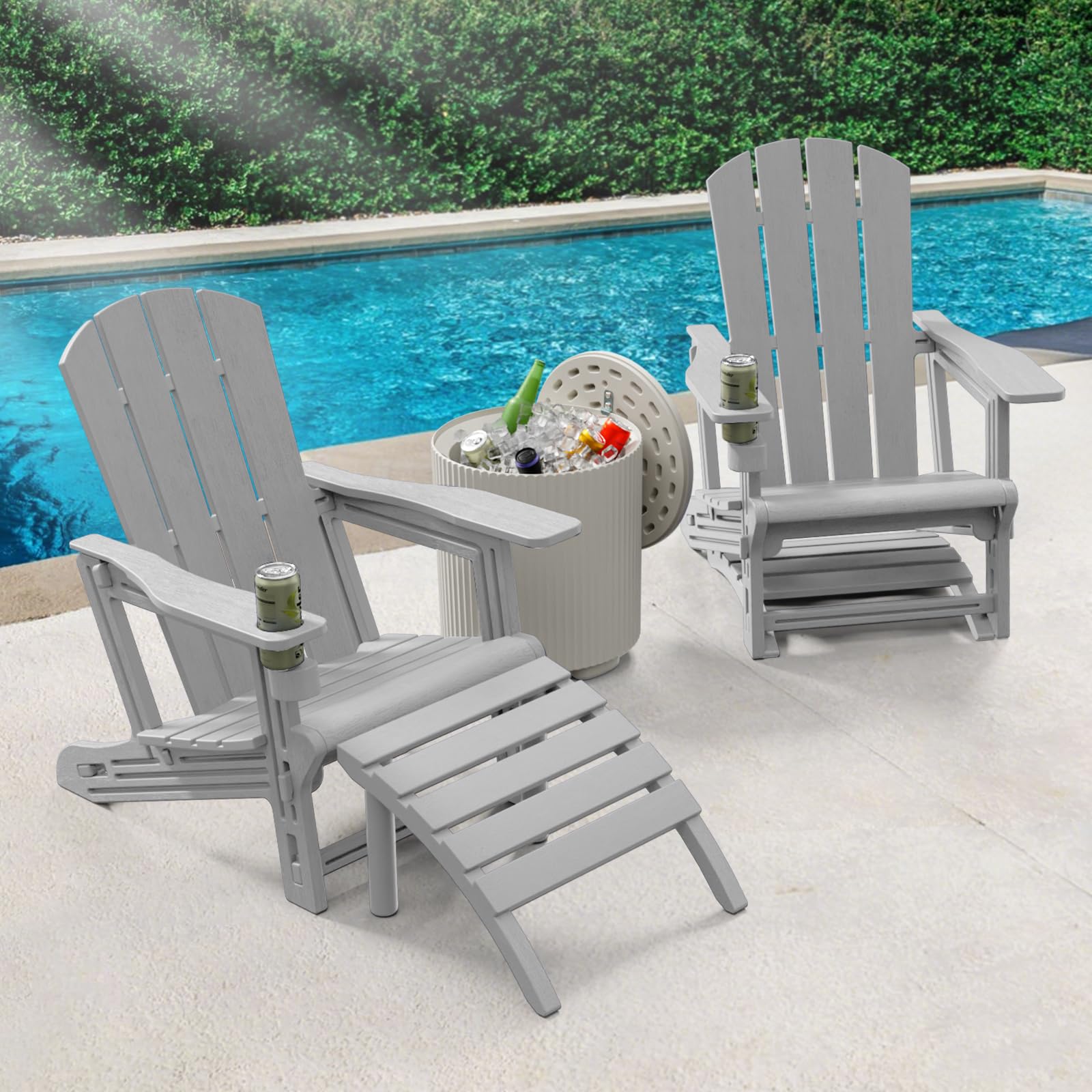 Adirondack Ottoman Grey