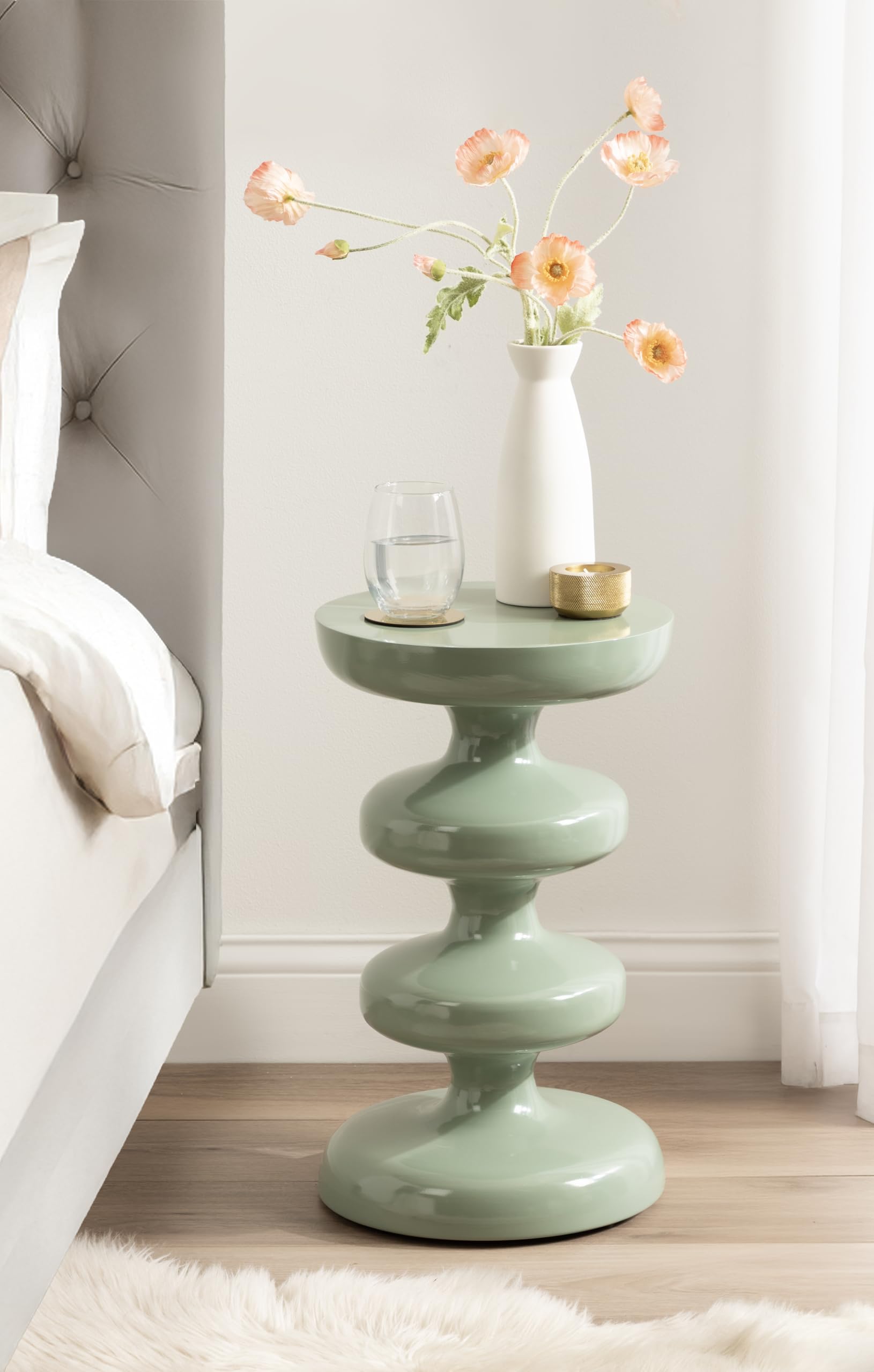 Fondi Modern Metal Round Side Table