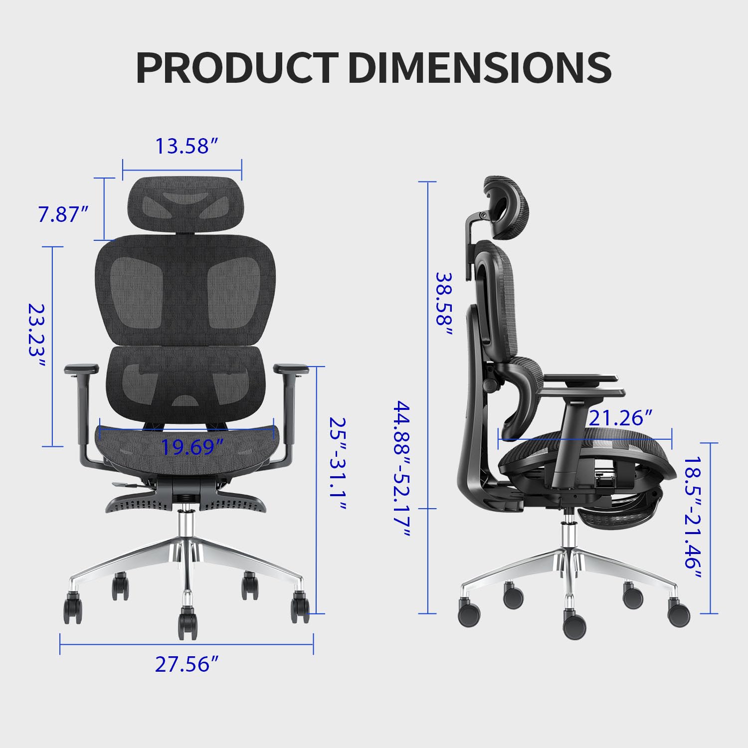 Ergonomic Office Chair Big and Tall with Adjustable Lumbar Support