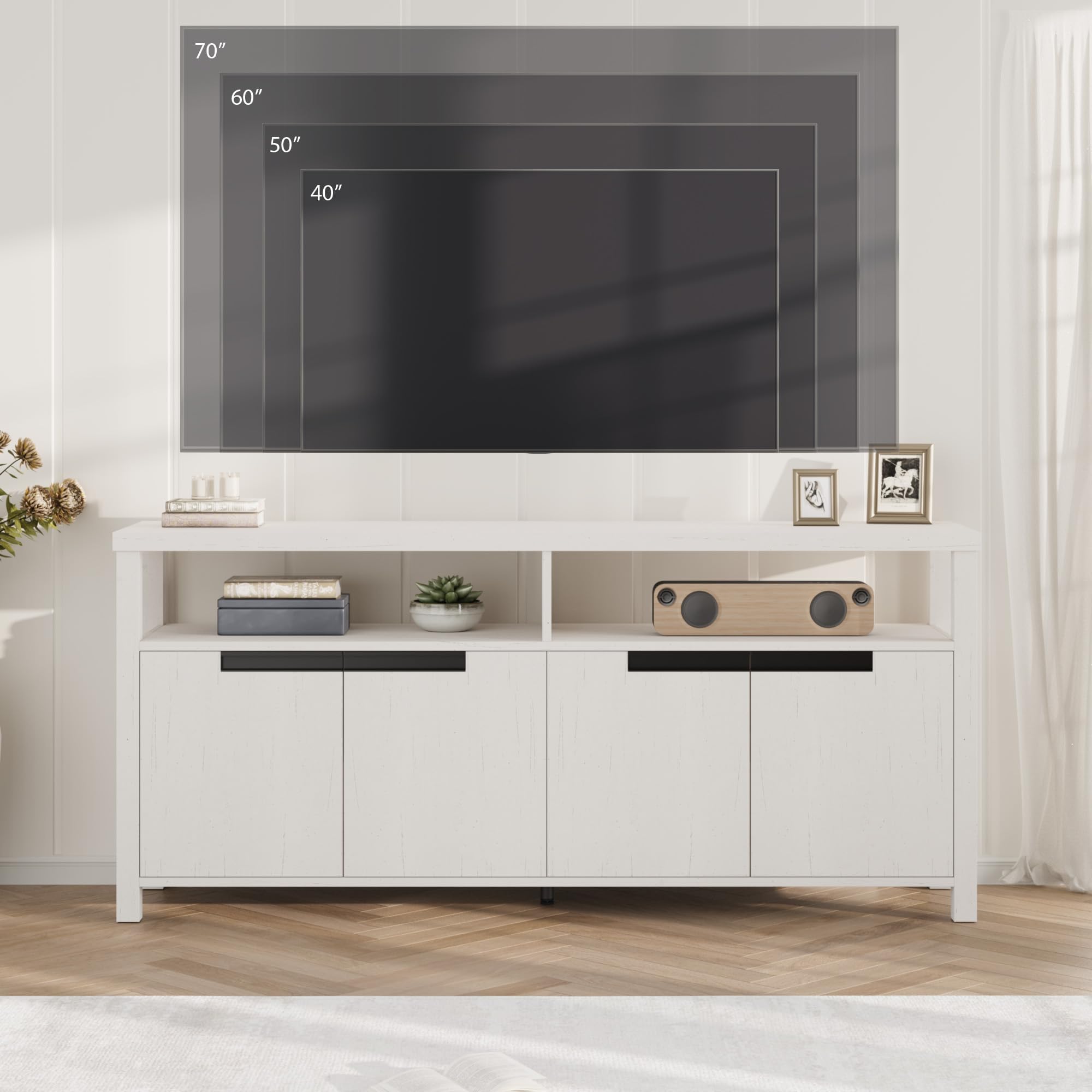 63" Farmhouse TV Stand for TVs Up to 65 Inches