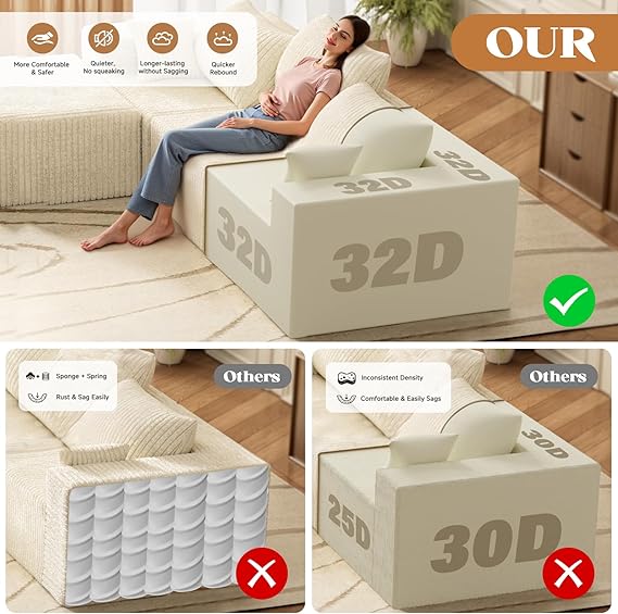 110" L-Shape Modular Sectional Sofa