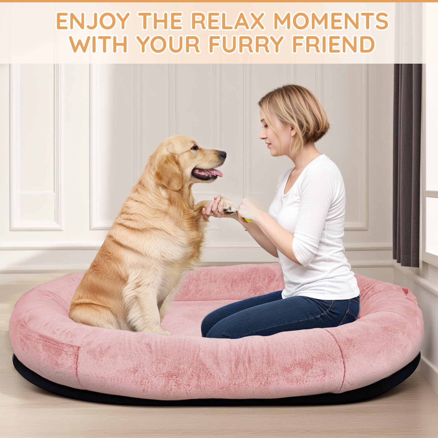 Human Sized Dog Bed for Adults and Pets